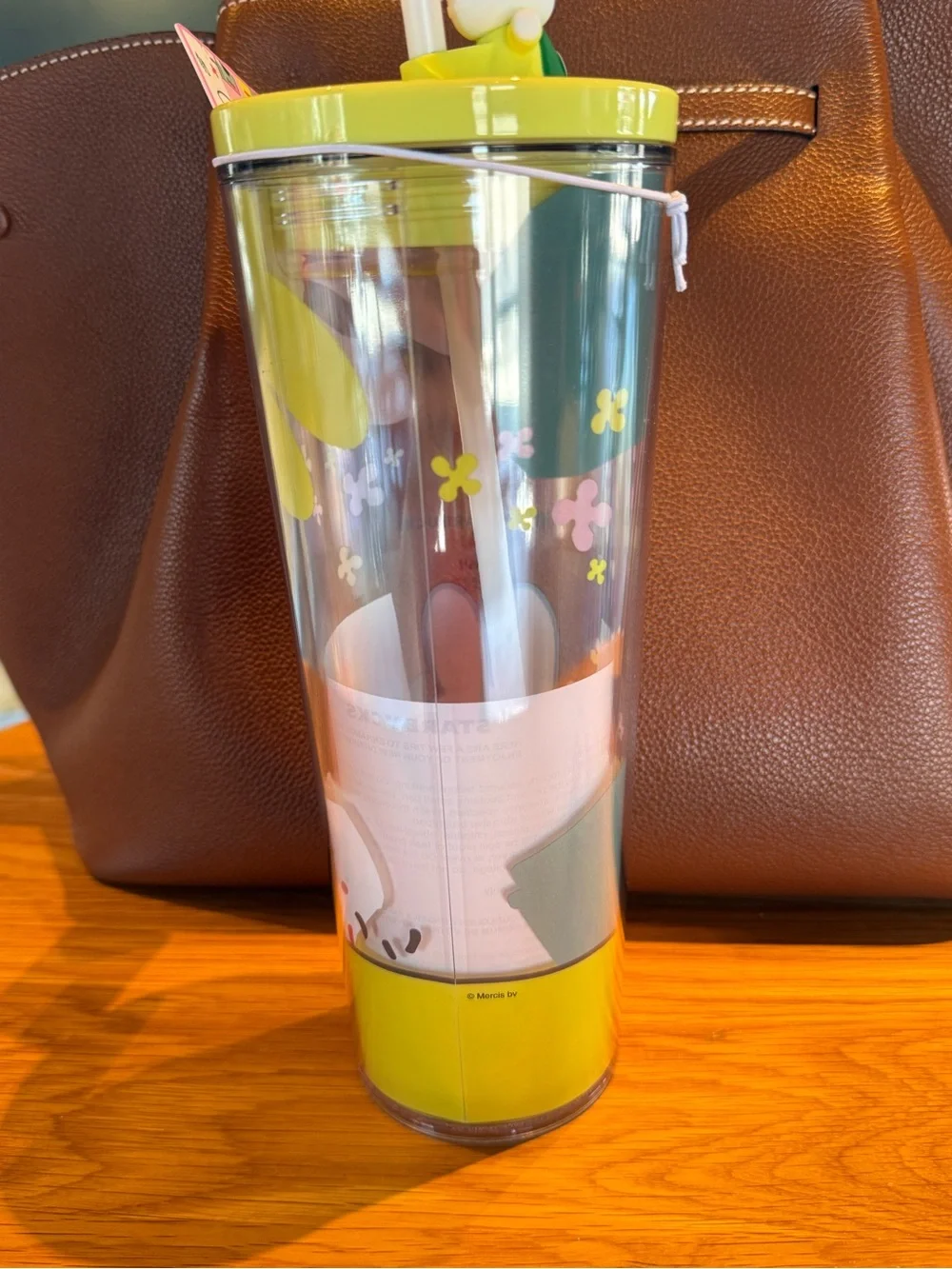 Starbucks x Miffy Yellow and Pink Clear Tumbler with Straw & Topper